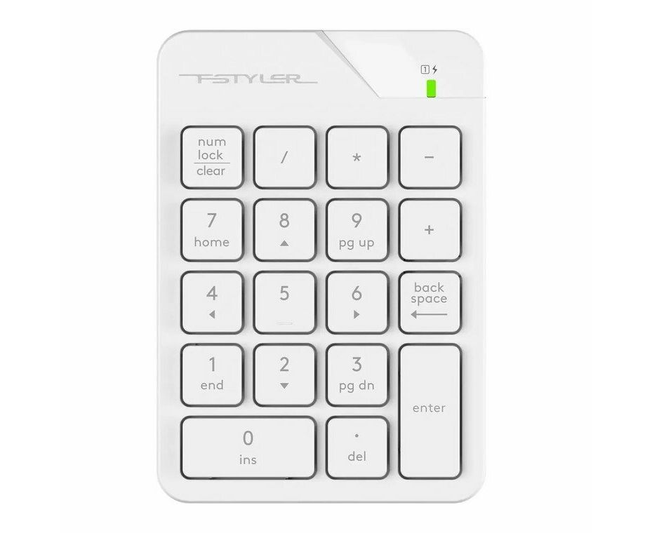 Числовой блок A4 Tech FGK21 C белый USB беспроводная slim для ноутбука