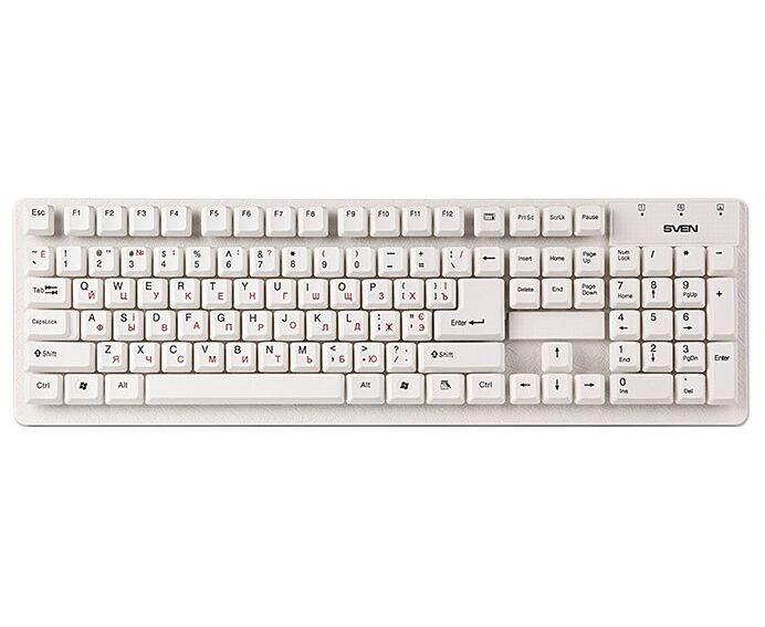 Клавиатура SVEN Standard 301, USB (SV-03100301 UW) белый