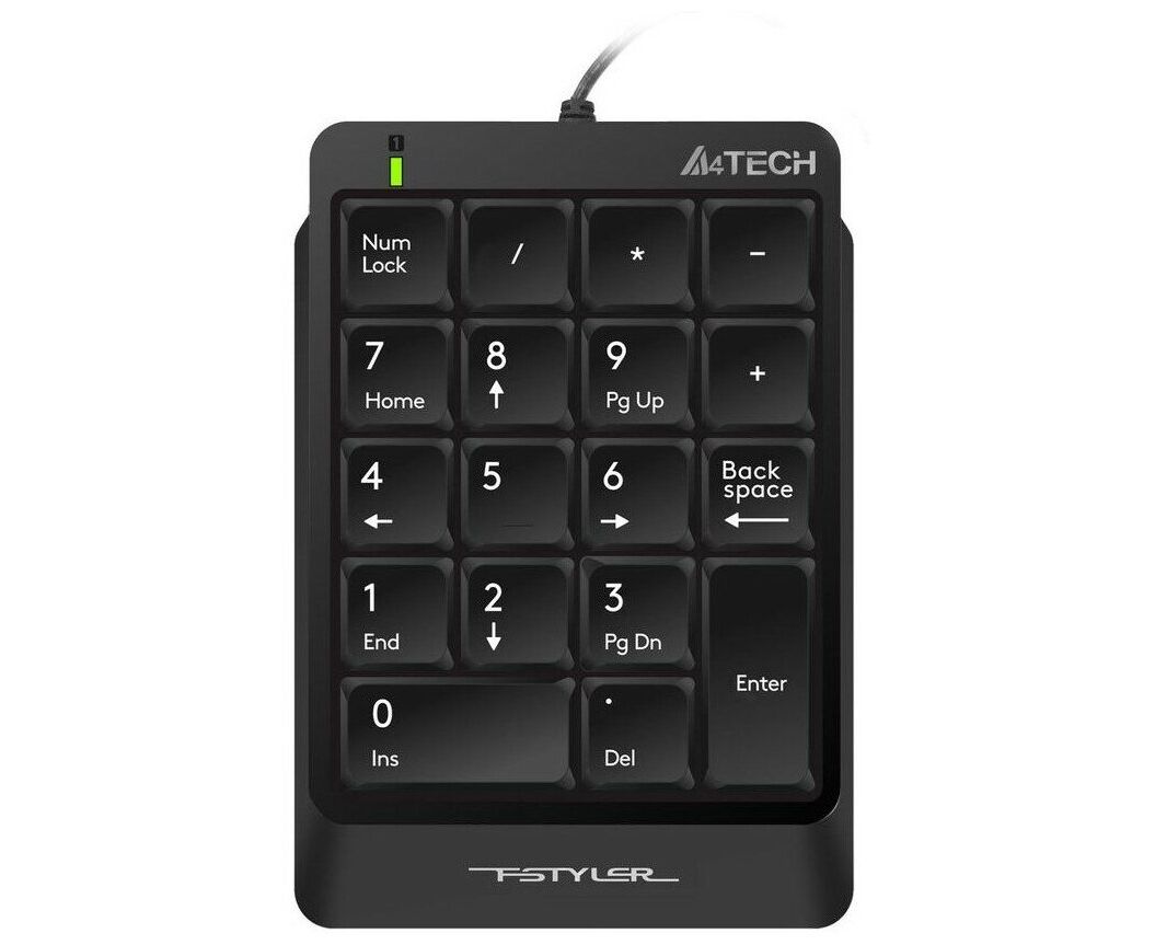 Числовой блок A4 Tech Fstyler FK13 P черный USB slim для ноутбука