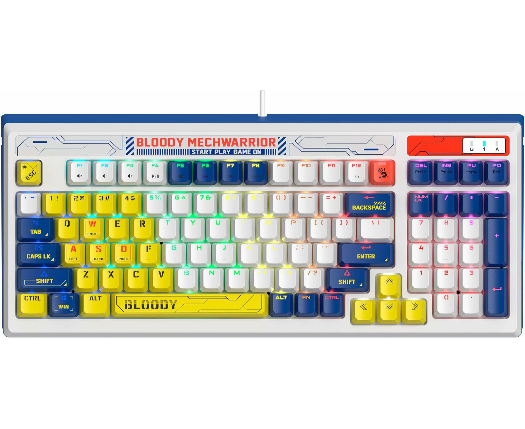 Клавиатура A4 Tech Bloody B950 механическая синий/белый USB for gamer LED (B950)