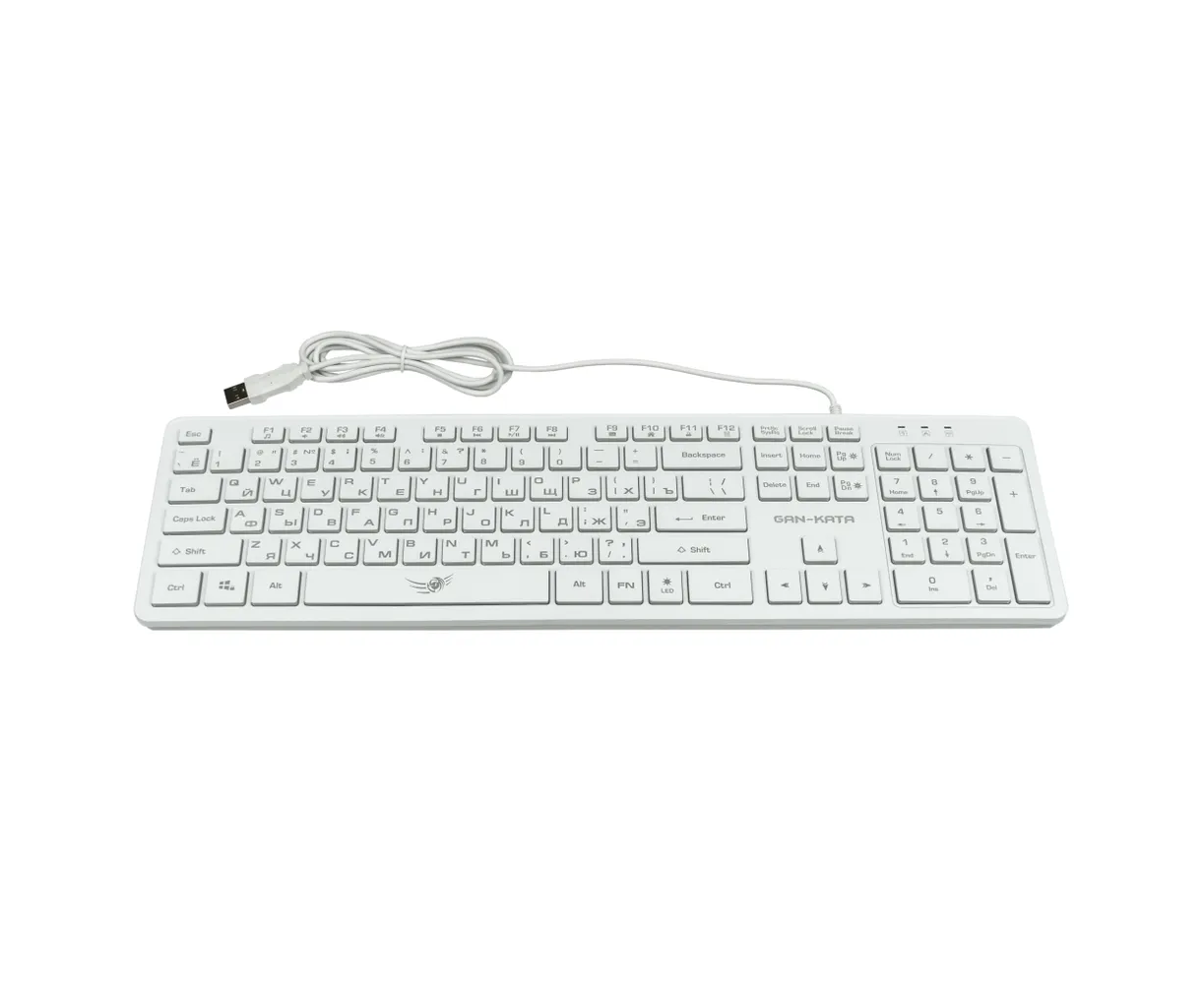 Клавиатура Dialog Gan-Kata KGK-17 U White игровая с RGB-подсветкой USB белая