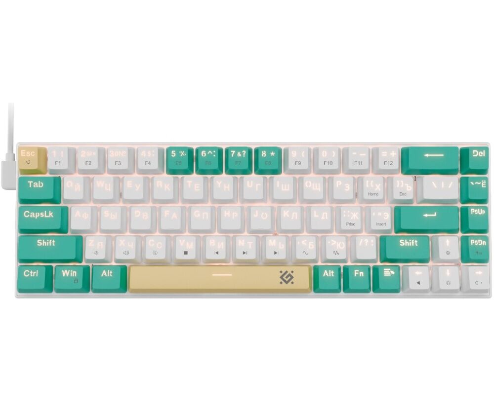 Клавиатура DEFENDER Vexx Pro GK-084 ,RGB,бел/зел (45084)