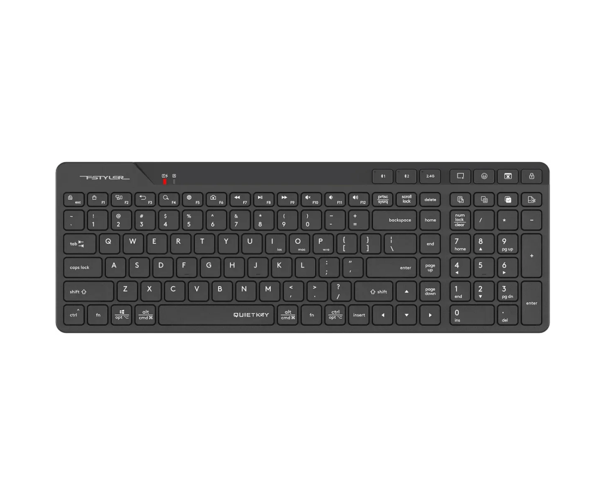 Клавиатура A4 Tech Fstyler FBK27 C AS черный USB беспроводная BT/Radio slim Multimedia