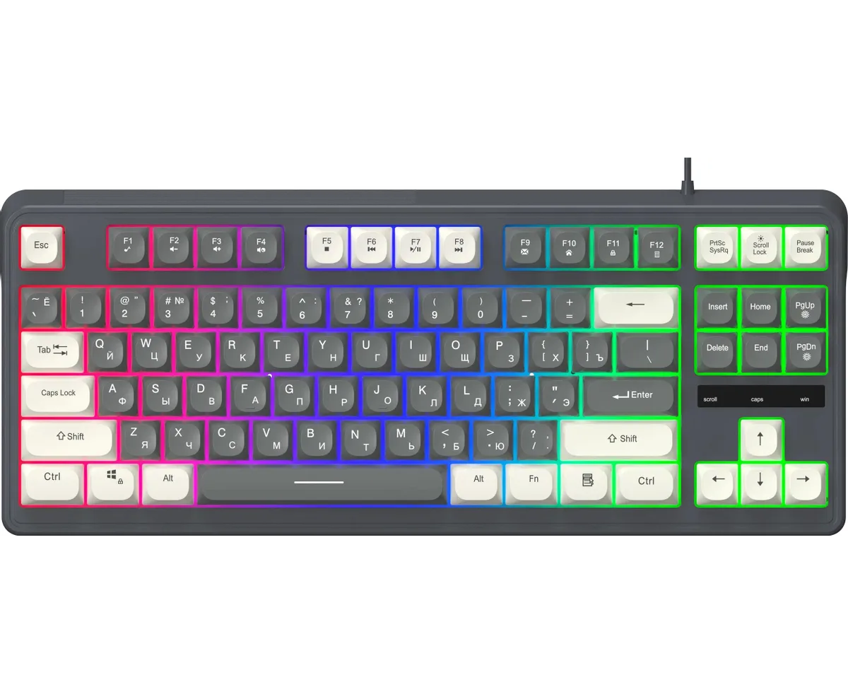 Клавиатура OKLICK 711 G серый/белый