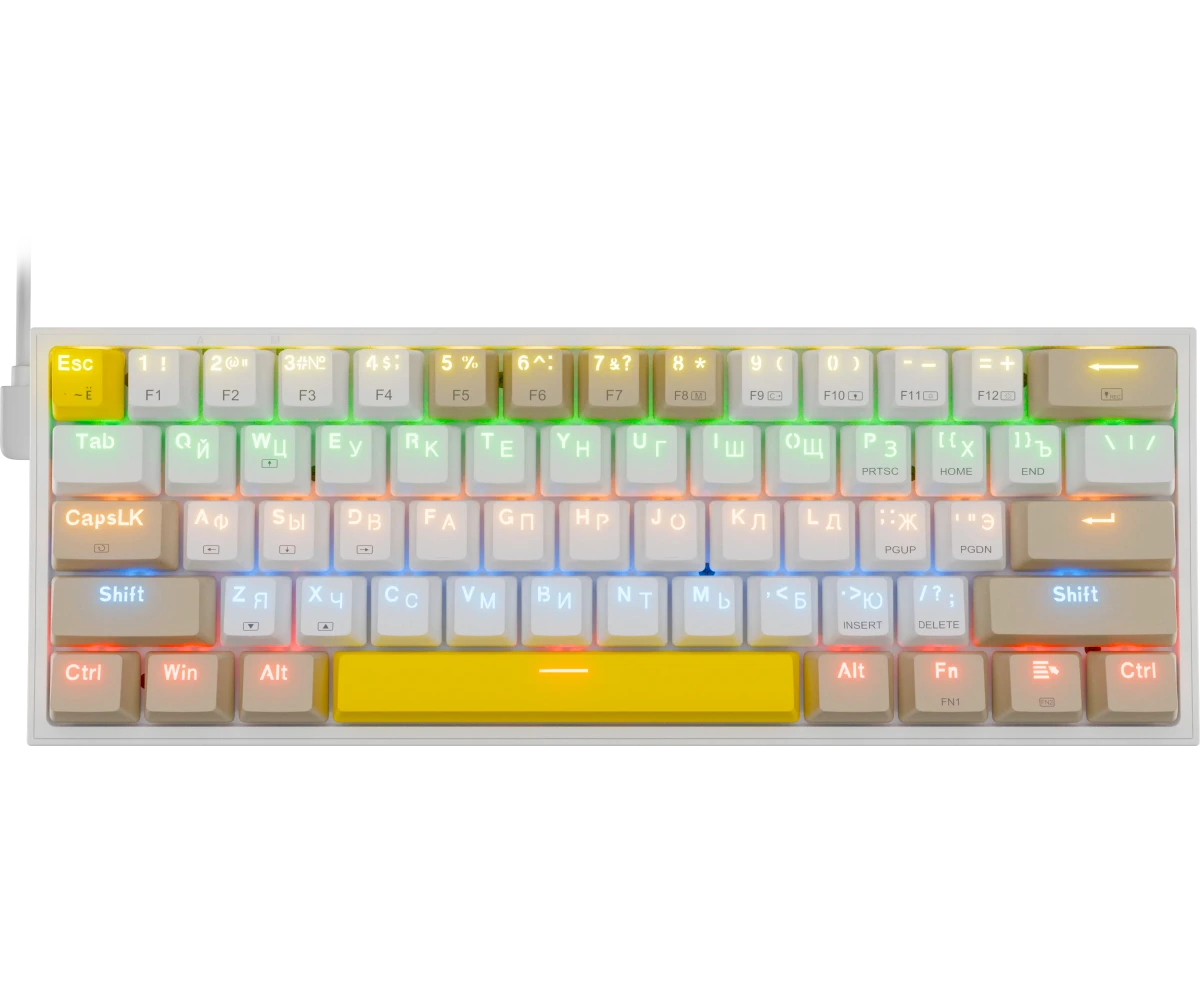 Клавиатура REDRAGON Fizz ,Rainbow,беж-желт (72597)