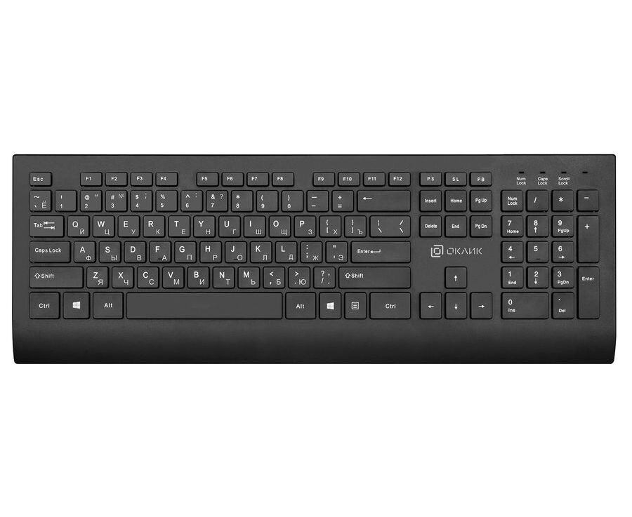 Клавиатура Oklick 155 M черный USB slim (1678057)