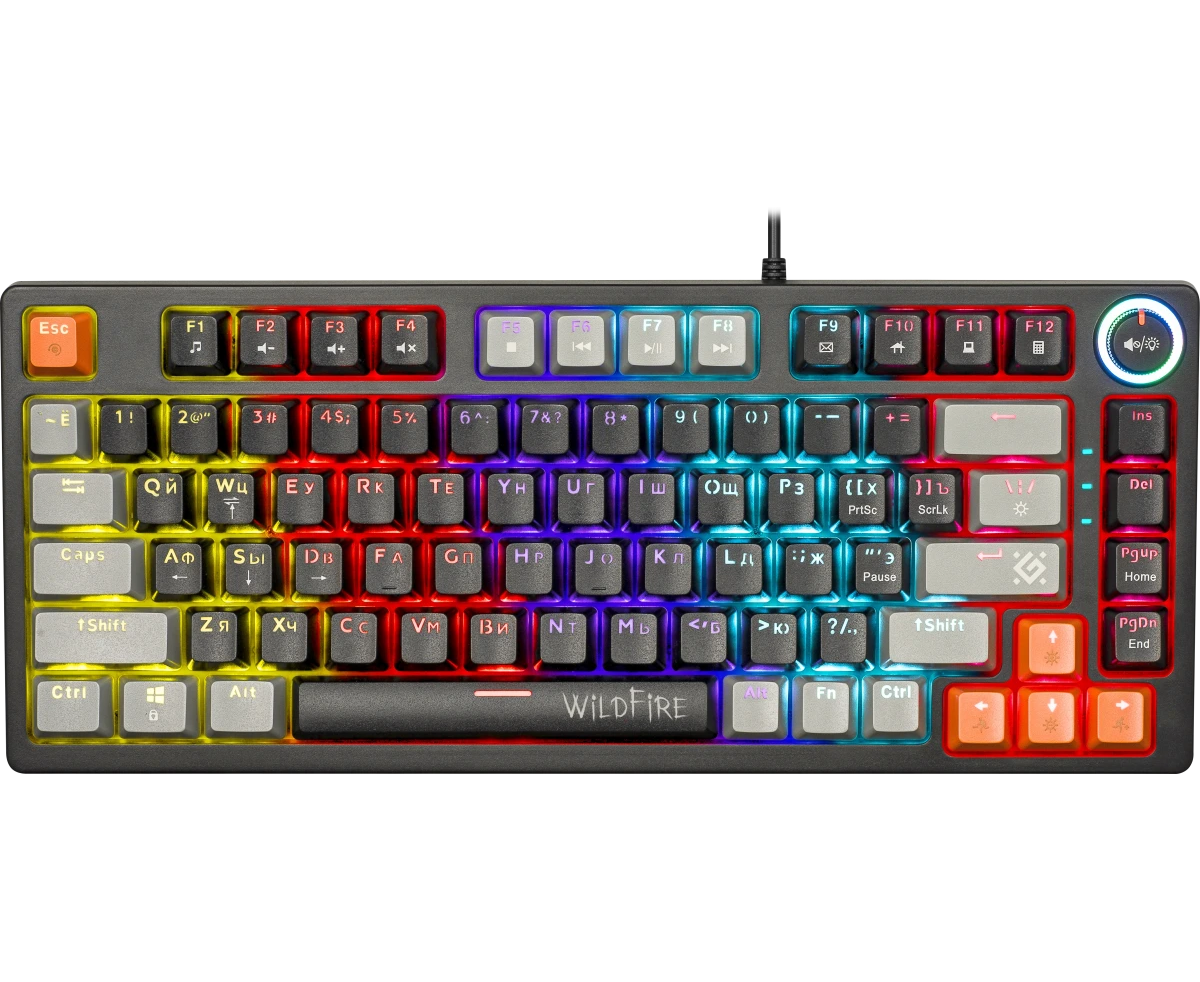 Клавиатура DEFENDER Wildfire GK-213 45213, черно/серый
