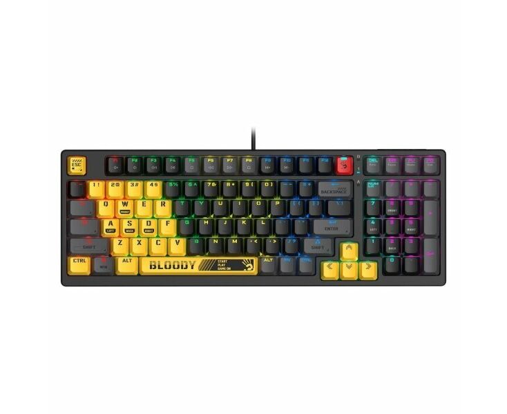 Клавиатура A4 Tech Bloody S98 механическая желтый/серый USB for gamer LED (SPORTS LIME)