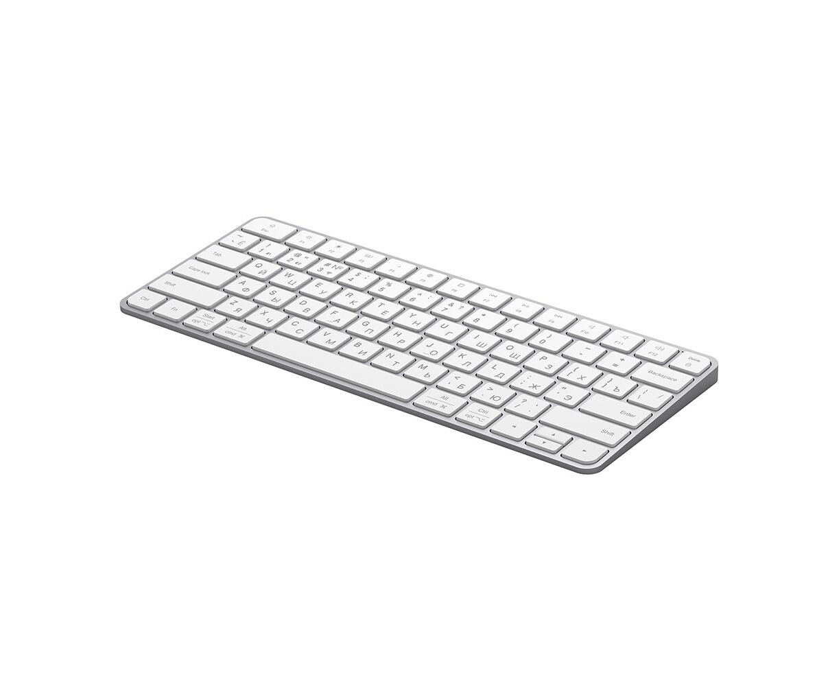 Беспроводная клавиатура Air Keyboard для MAC, Windows, 500 м Ач, алюминий, белый, Deppa