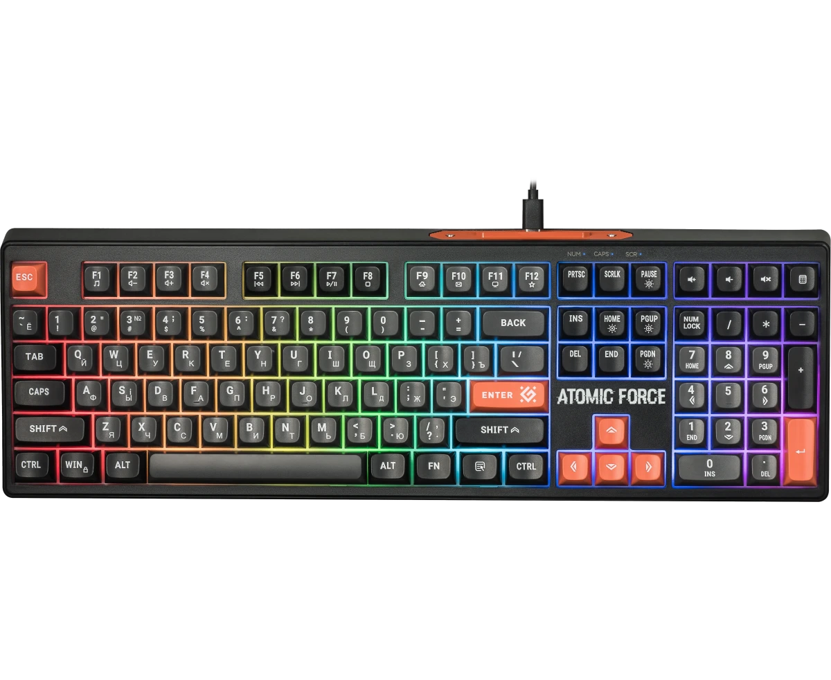 Клавиатура DEFENDER Atomic Force GK-005 45005, черно/серый