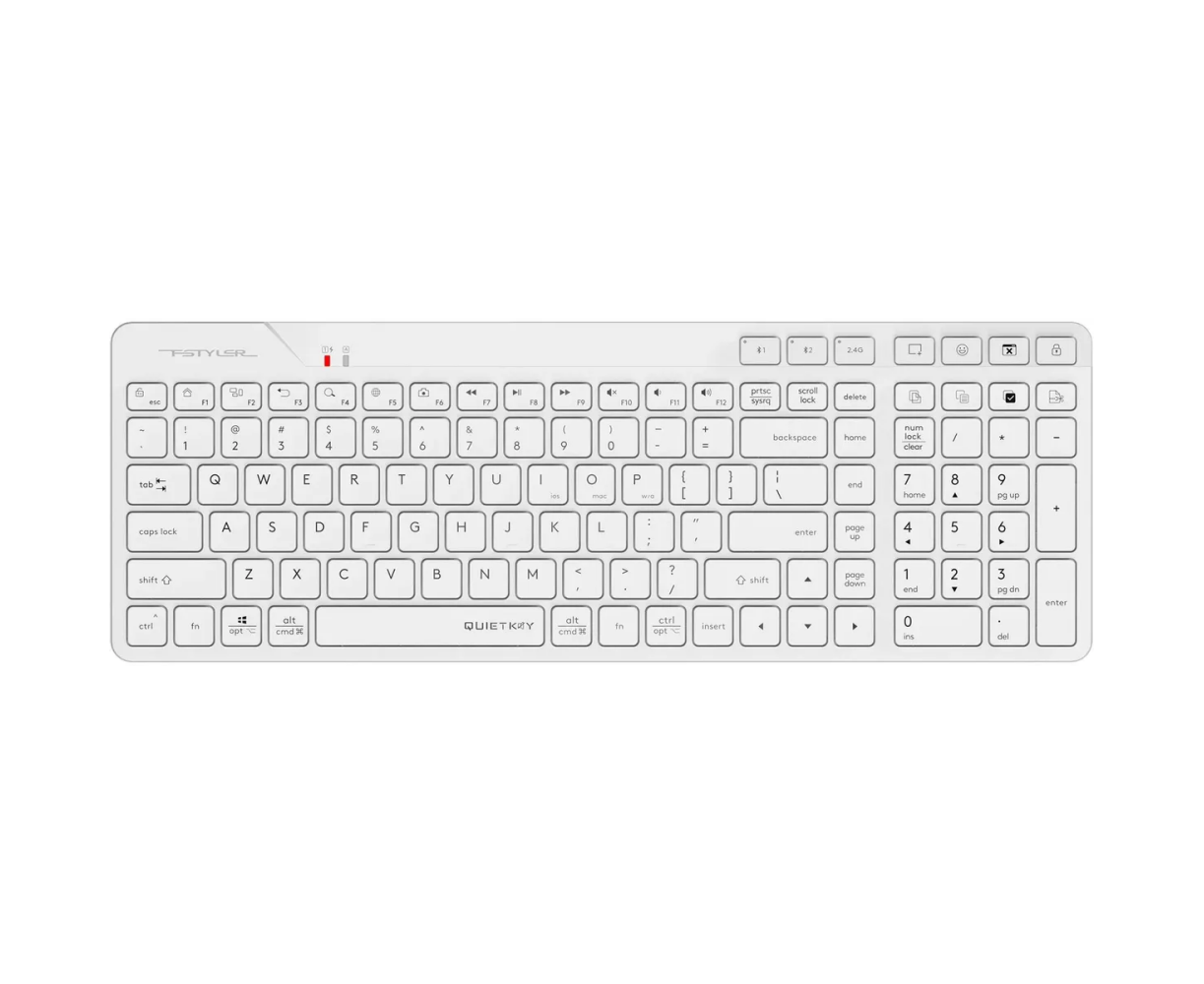 Клавиатура A4 Tech Fstyler FBK27 C AS белый USB беспроводная BT/Radio slim Multimedia