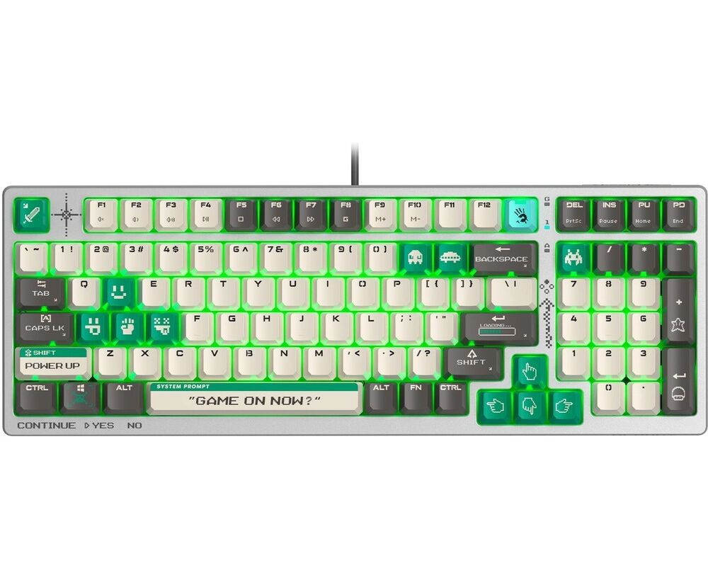Клавиатура A4 Tech Bloody S98 Pixels Green белый/бежевый USB for gamer LED