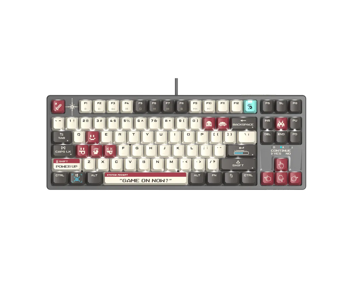 Клавиатура A4 Tech Bloody S87 Pixels Red механическая серый/белый USB Multimedia for gamer LED (S87 PIXELS)