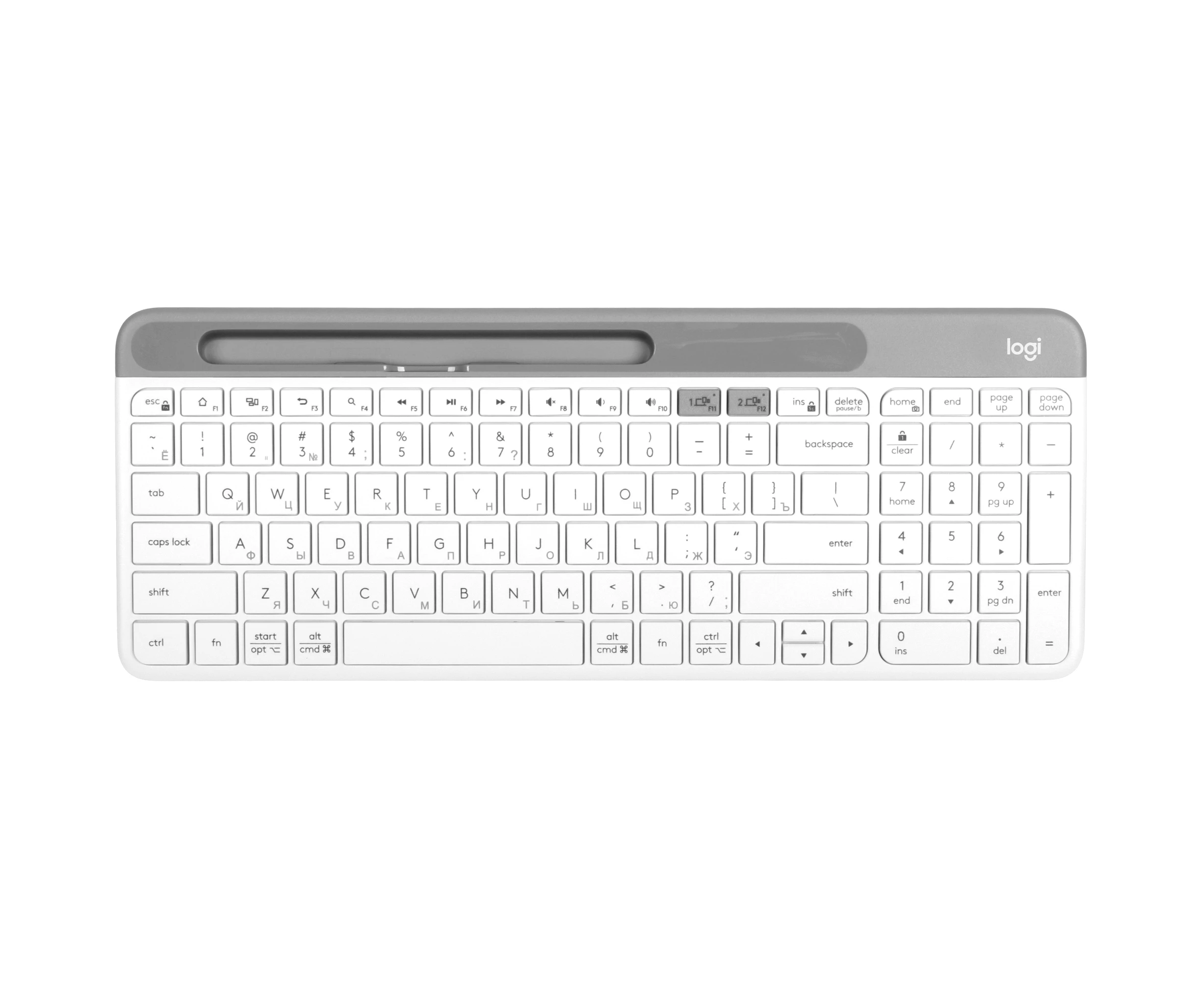 Клавиатура Logitech K580 (920-010623) белый/серебристый USB беспроводная BT/Radio slim Multimedia