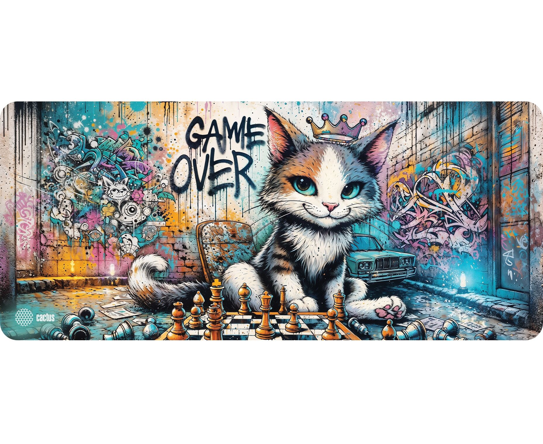 Коврик для мыши Cactus Game Over CS-MP-COR01 XXL 900x400x4мм