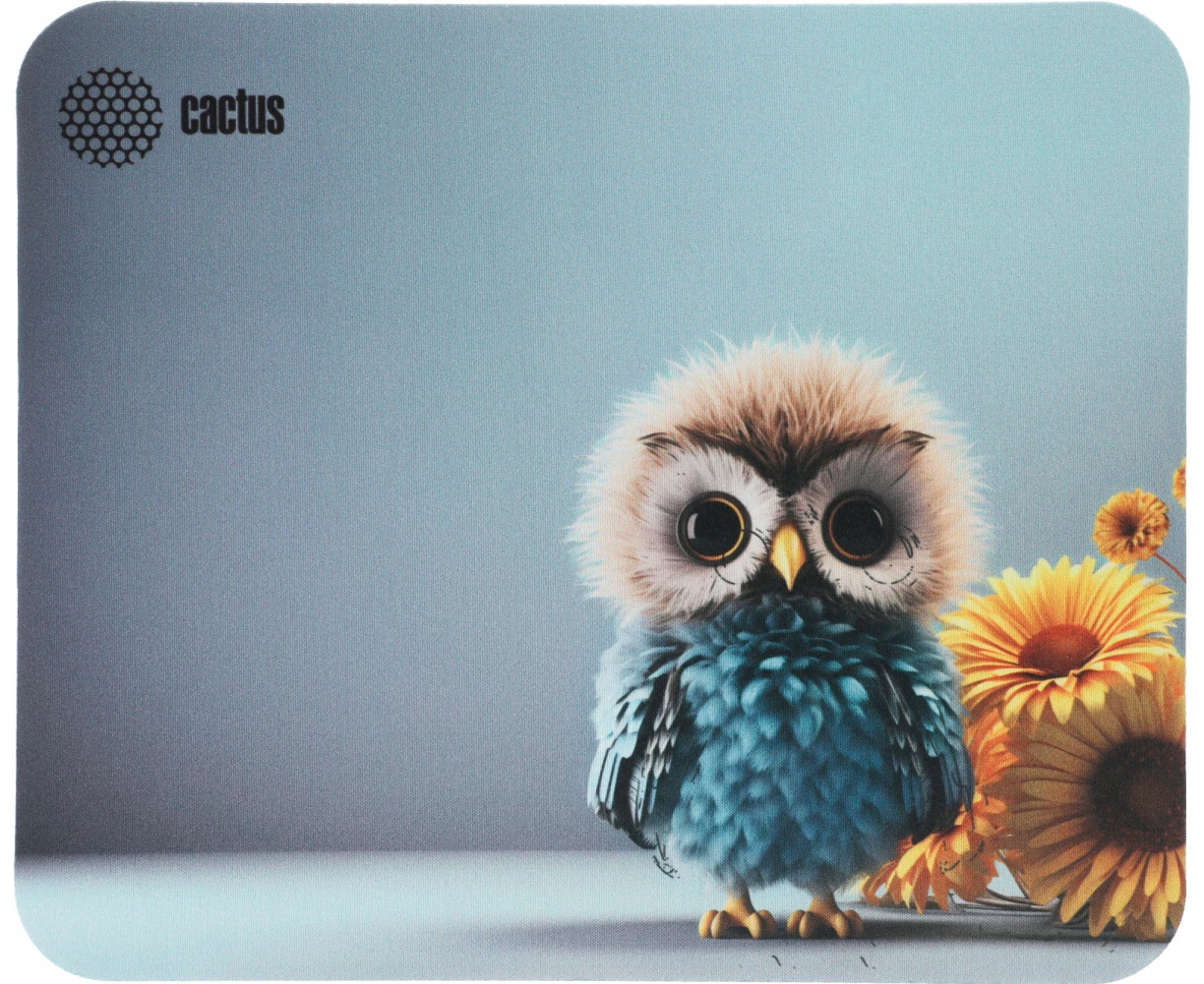Коврик для мыши Cactus CS-MPC-D12 M Owl gray рисунок 300x250x3мм