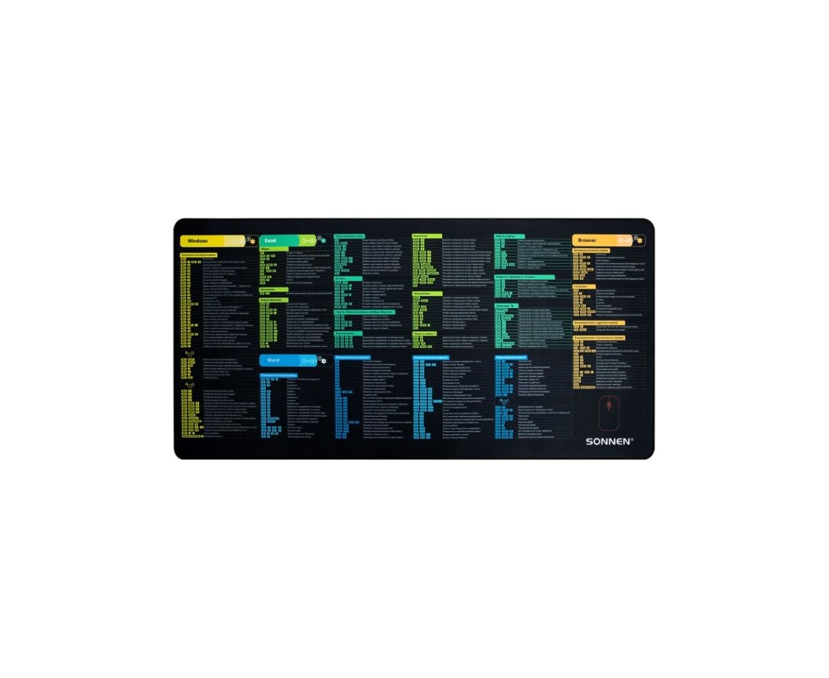 Коврик для мыши Sonnen Hot Keys 513961 800х 400х 3мм