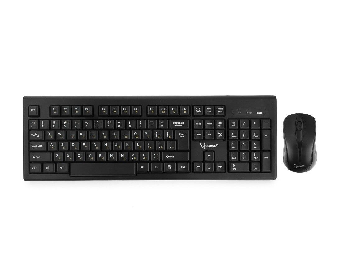 Клавиатура+ мышь Gembird KBS-8002 Wireless, Black, мышь: 1000 dpi, USB