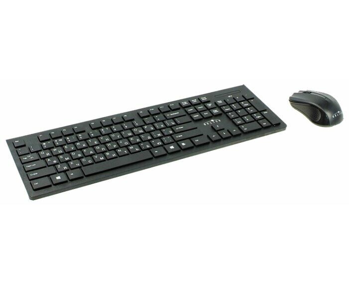 Клавиатура + мышь Oklick 250 M клав:черный мышь:черный USB беспроводная slim