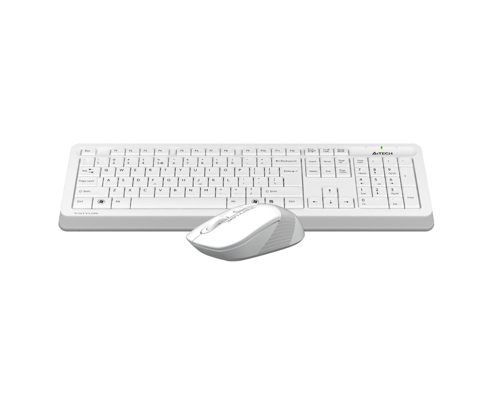 Клавиатура + мышь A4 Tech Fstyler FG1010 S (FG1010 S White) клавиатура белый/серый мышь белый/серый USB беспроводная Multimedia Touch