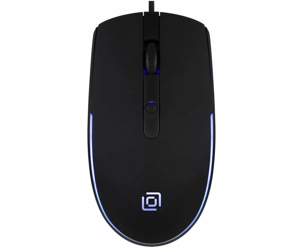 Мышь OKLICK 100 M черный оптическая (1600dpi) USB (4but)