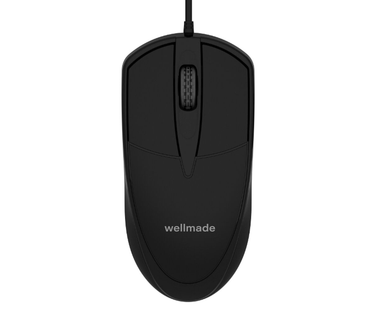 Мышь оптическая проводная WELLMADE M01 черная