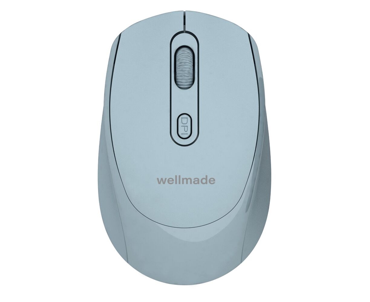 Мышь оптическая беспроводная WELLMADE M03 голубая