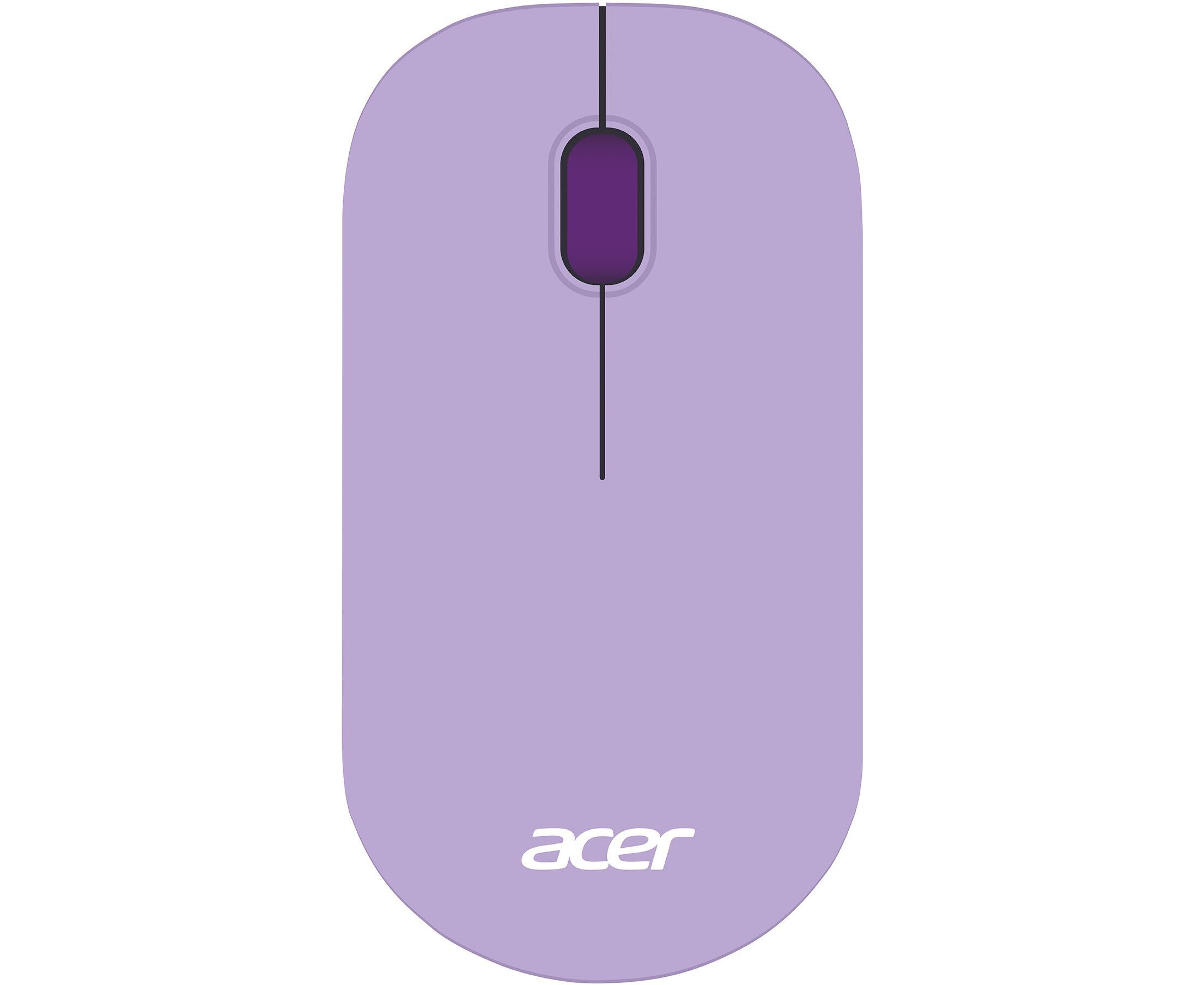Мышь Acer OMR205 фиолетовый оптическая (1200dpi) беспроводная USB для ноутбука (2but)