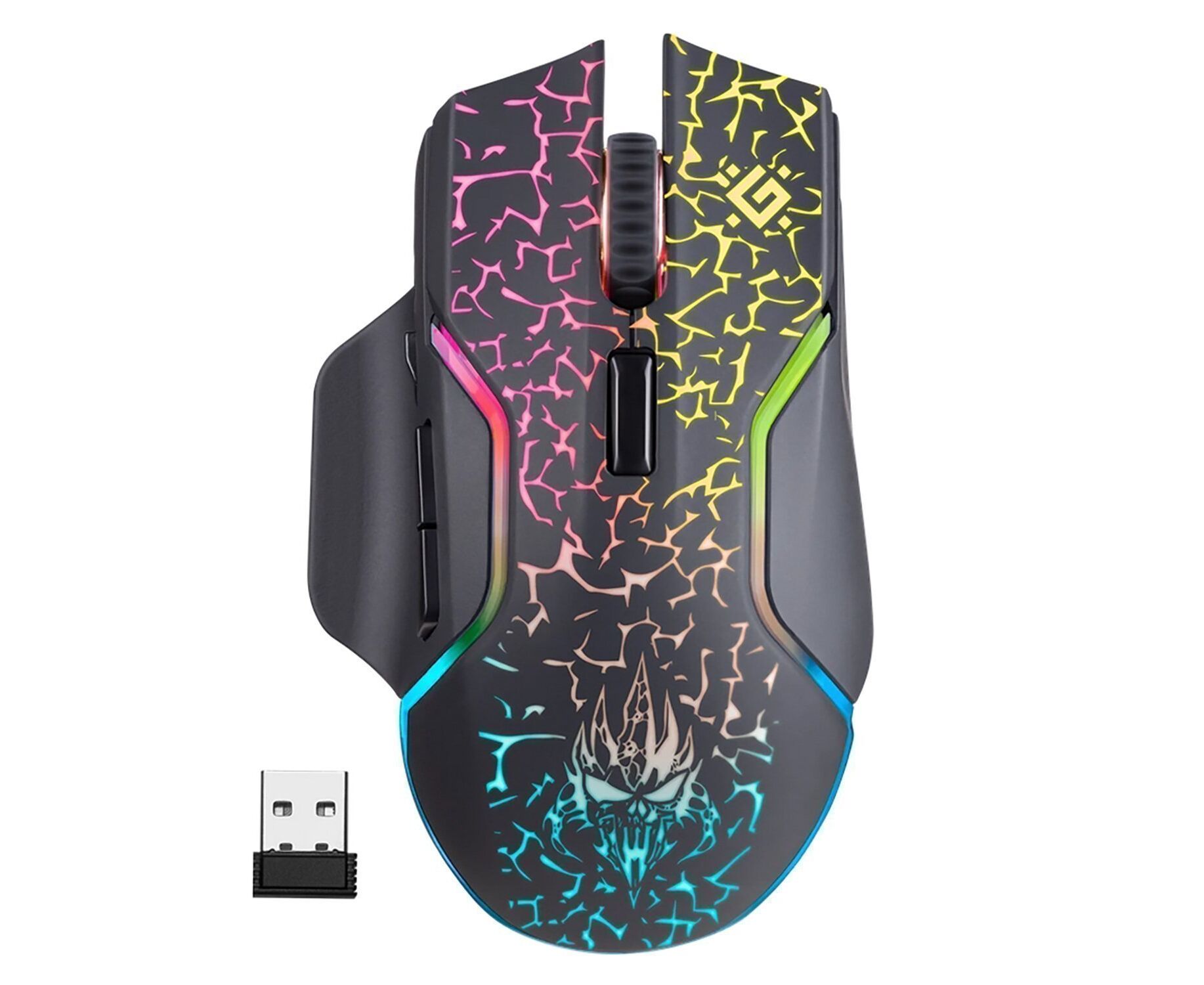 Мышь оптическая беспроводная Defender Oneshot GM-067 3200dpi, 300 м Ач, 7 D игровая (black) (238166)