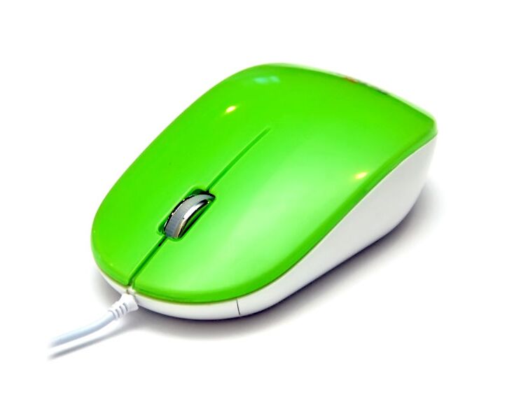 Проводная оптическая Мышь:De Tech DE-5077 G Shiny Green