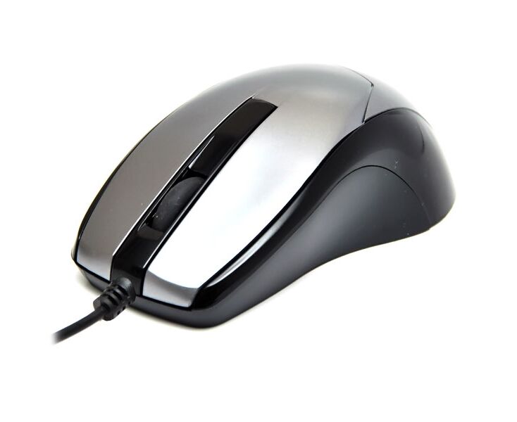 Проводная оптическая Мышь:De Tech DE-3088-S Rubber Gray&Shiny Gray