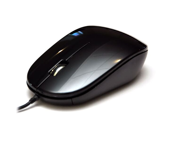 Проводная оптическая Мышь:De Tech DE-5077 G Shiny Black