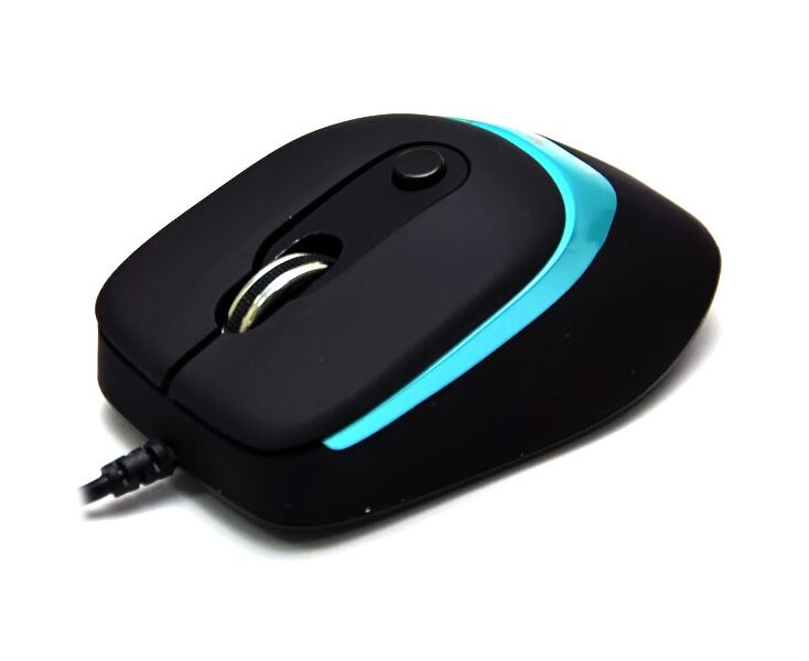Проводная оптическая Мышь:De Tech DE-5011 G Shiny&Rubber Black/Blue