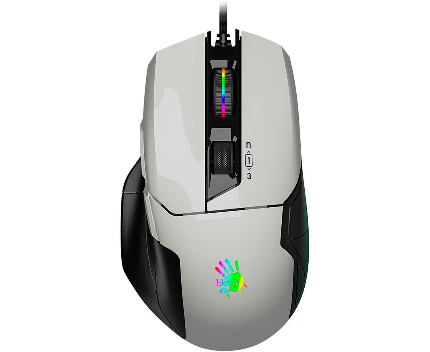 Мышь A4 Tech Bloody W70 Max белый/черный оптич. 10000dpi USB 10but (W70 MAX (PANDA WHITE))