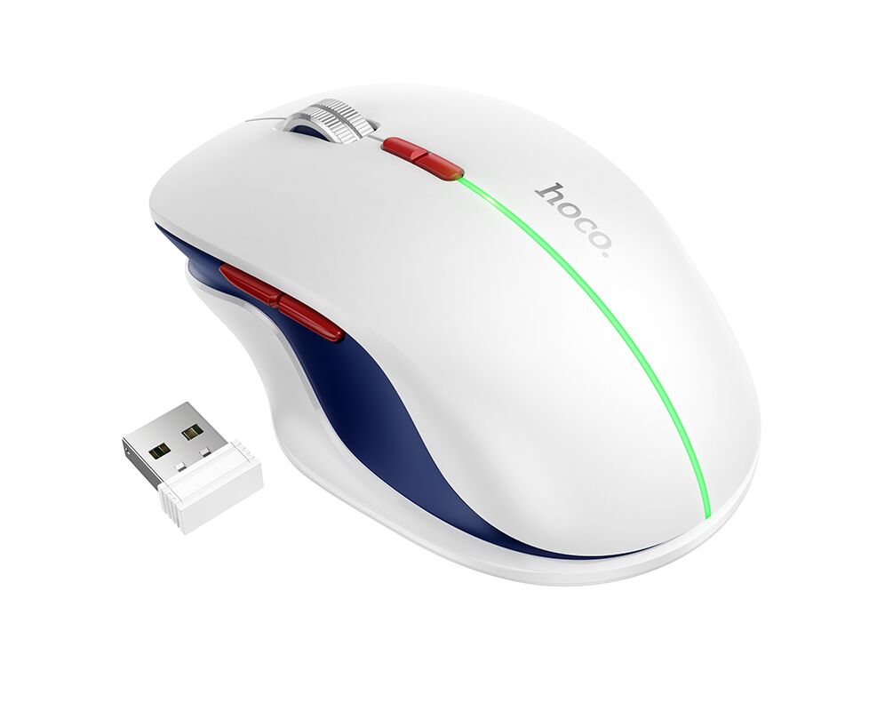 Мышь HOCO GM40 Dixon RGB dual-mode беспроводная (белый)