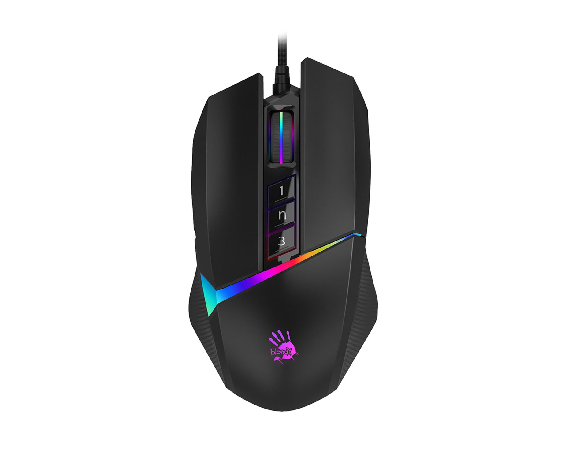 Мышь A4 Tech Bloody W60 Max черный оптическая (10000dpi) USB (7but) W60 MAX STONE BLACK