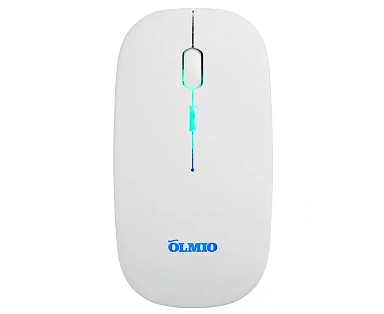 Мышь Olmio WM-21 беспроводная, бесшумная, 3 кнопки с подсветкой, 1600 dpi белый