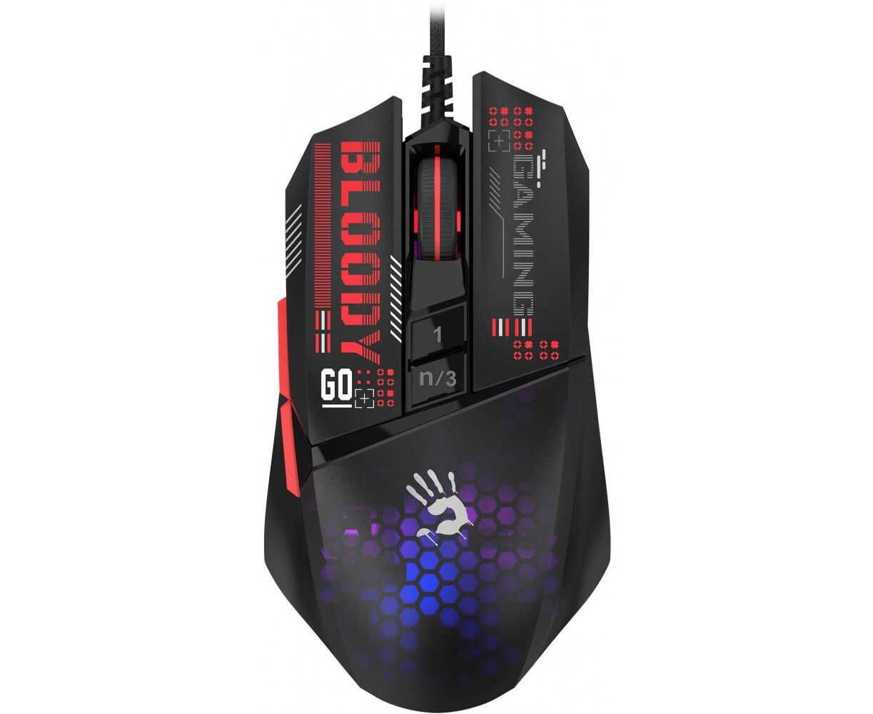 Мышь A4 Tech Bloody W60 Max Mini черный оптическая (12000dpi) USB (9but)