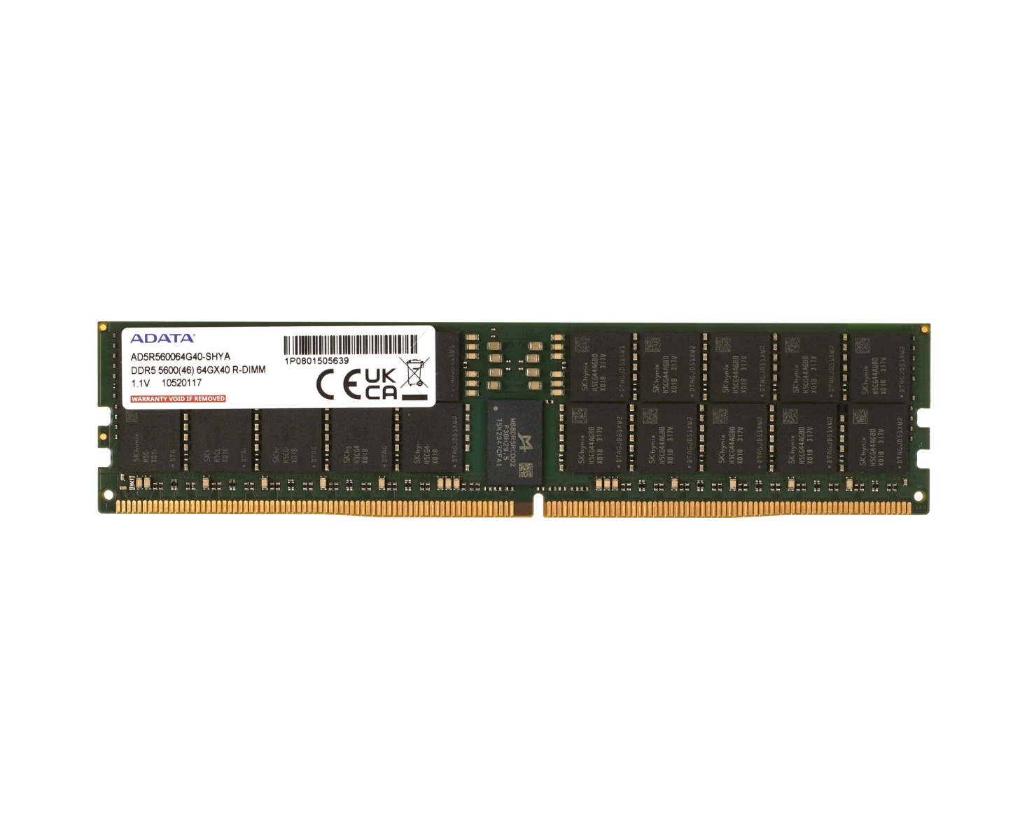 ОЗУ ADATA AD5 R560064 G40-SHYA DDR5 R-DIMM 64 GB 5600 M Hz 1*64 GB 46-45-45 Single Tray