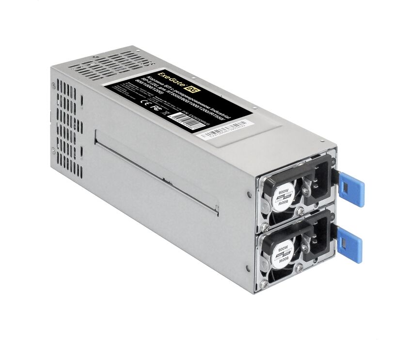 Блок питания Exe Gate с резервированием 2 U Redundant 2x800 W EX292322 RUS Industrial-RTS800 APFC, КПД 94% (80 PLUS Platinum), 4 cm fan, 24pin, 2x(4+4)