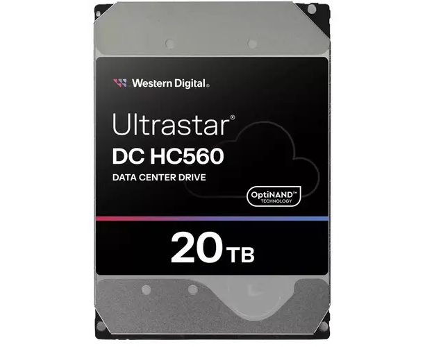 HDD WD Ultrastar DC HC560 (WUH722020 BL5204) 3.5" 20 TB SATA 6 Gb/s, 7200rpm, 512 MB, 0 F38652, 512e/4 Kn,