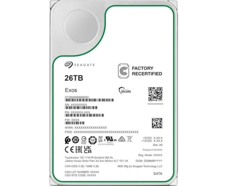 HDD Seagate Exos X26 ST26000 NM000 C SATA 26 Tb 7200 6 Gb/s 512 Mb 1 year warranty