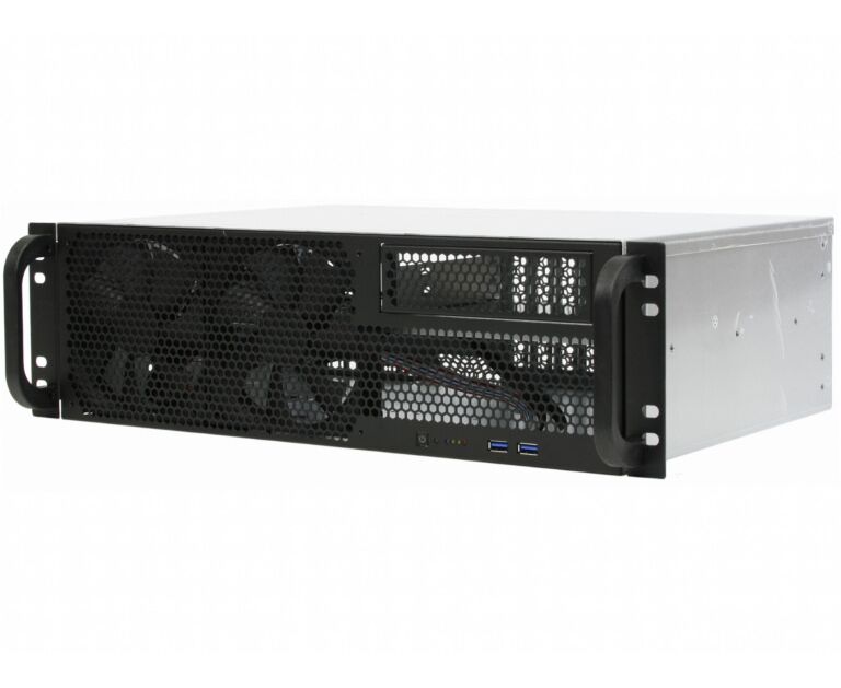 Корпус Procase RU330-B-0 3 U rear/front-access server case, черный, без блока питания, глубина 300мм, MB 12"x9.6"