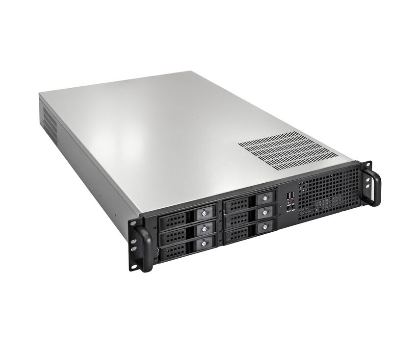 Корпус Exegate Pro 2 U660-HS06 EX264268 RUS RM 19", высота 2 U, глубина 660, без БП, 6x Hot Swap, USB
