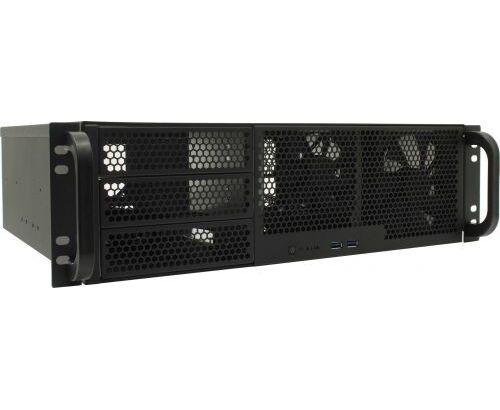 Серверный корпус Procase RM338-B-0 3 U server case,3x5.25+8 HDD,черный,без блока питания,глубина 380мм, MB CEB 12"x10.5"