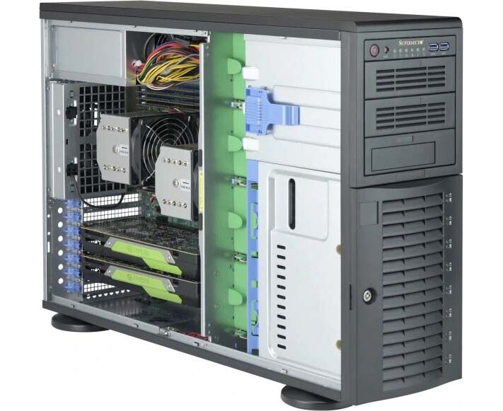 Корпус Super Micro CSE-743 AC-1 K26 B-SQ Black 4 U Tower SC743 AC SQ with SAS3, USB3, 1200 W PWS,Ro H