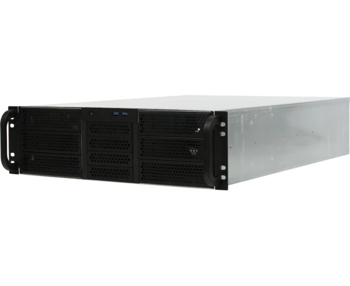 Корпус Procase RE306-D6 H4-A-45 3 U, 6x5.25+4 HDD, черный, без БП (PS/2, mini-redundant, 2 U-redundant), глубина 450мм, MB ATX 12"x9.6"