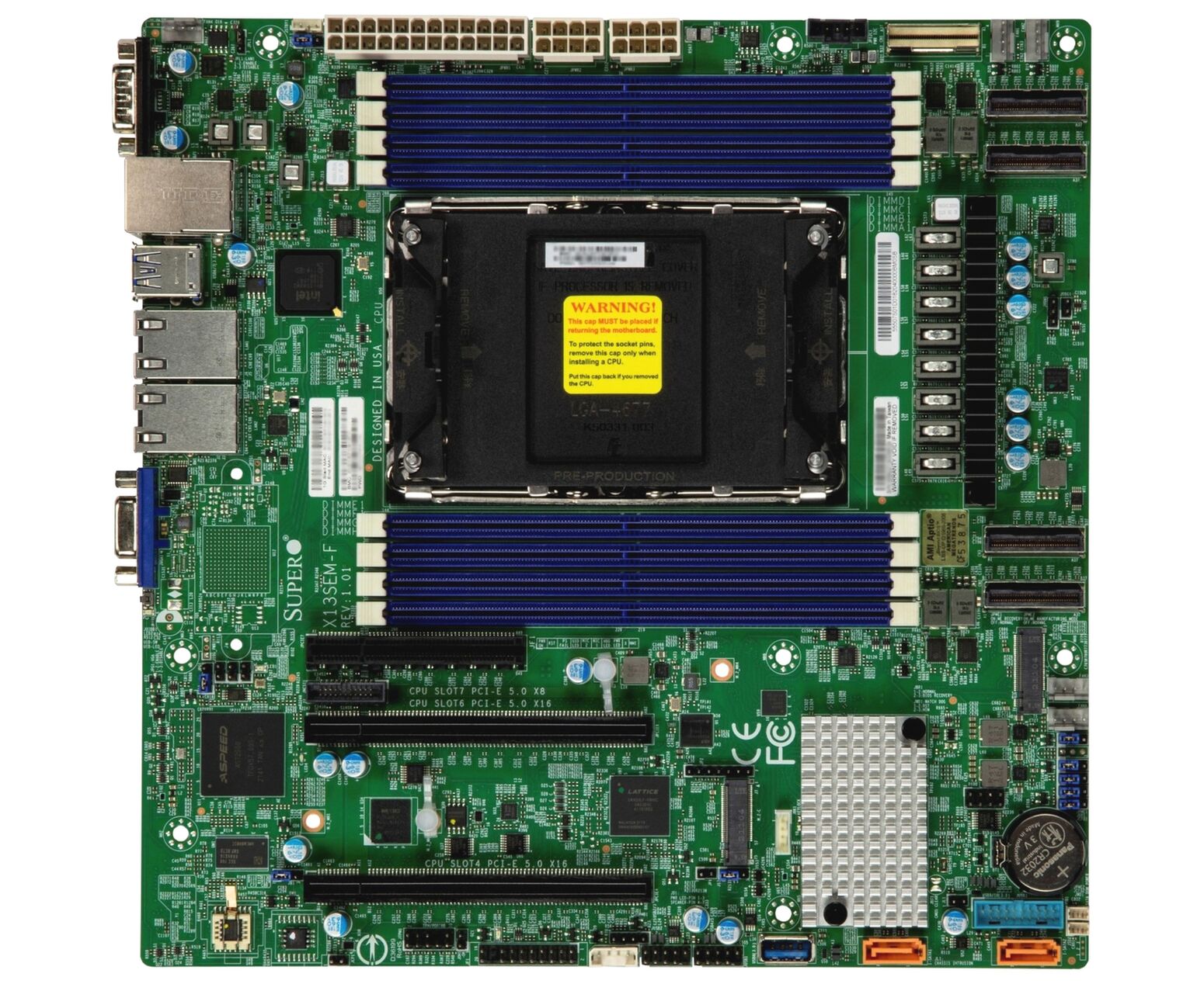 Материнская плата Supermicro MBD-X13 SEM-F-B 1x LGA-4677, Intel Xeon SP gen 4, Intel C741, 8x DDR5 4800/4400/4000 M Hz. 2x1 Gbe Base-T i350+1x Mgmt LAN