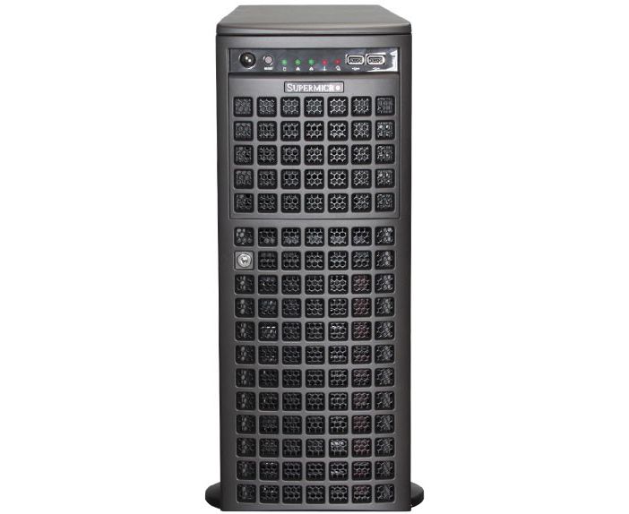 Supermicro Super Server SYS-7049 GP-TRT, 4 U, 8x Hot-swap 3.5'' drive bays, 2x Scalable CPU, 2x 10 G Base-T LAN, 2200 W PS redundant Tita nium
