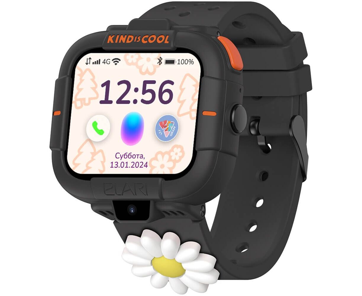 Smart-часы ELARI Маша и Медведь 1.76" (KP-MB-BLK) черный/черный
